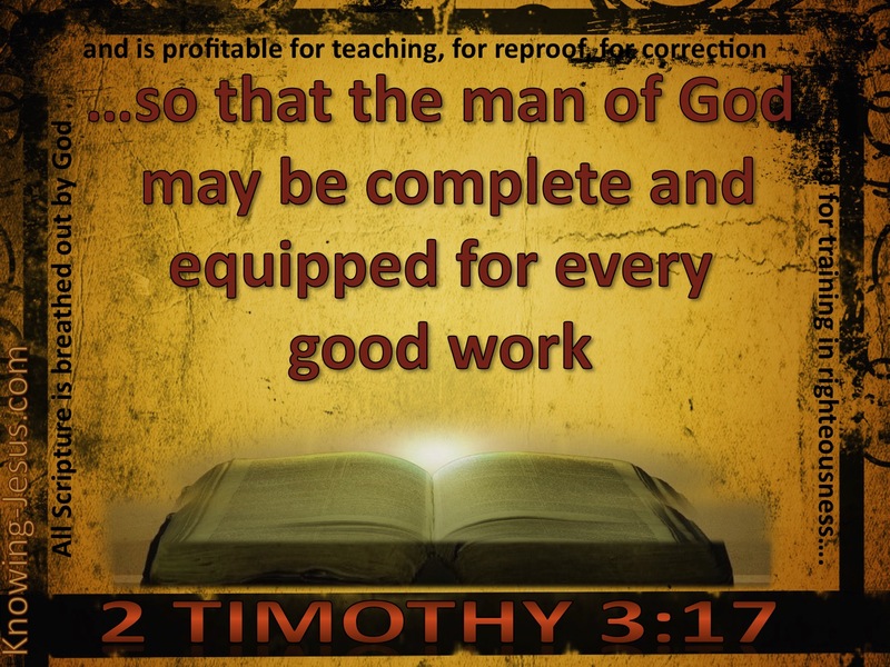 2 Timothy 3:17 That The Man Of God May Be Fully Equipped (brown)
